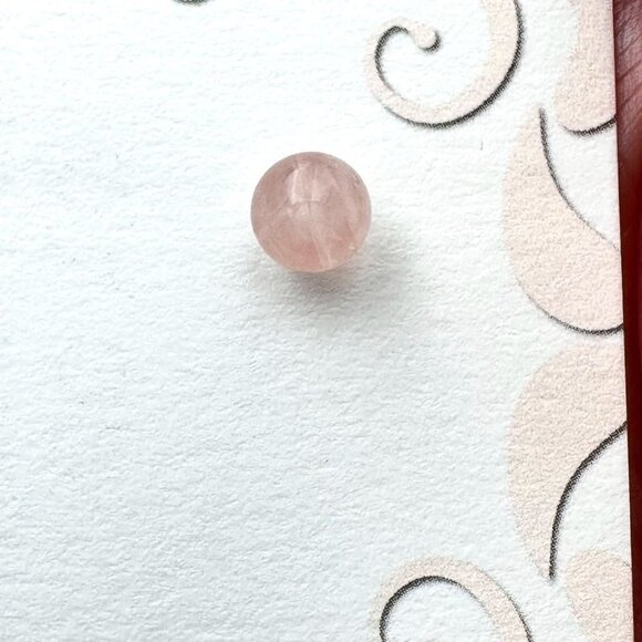 14K Yellow Gold Womens Earrings Pierced Pink Rose Quartz Stud Gift for Her - Picture 3 of 3
